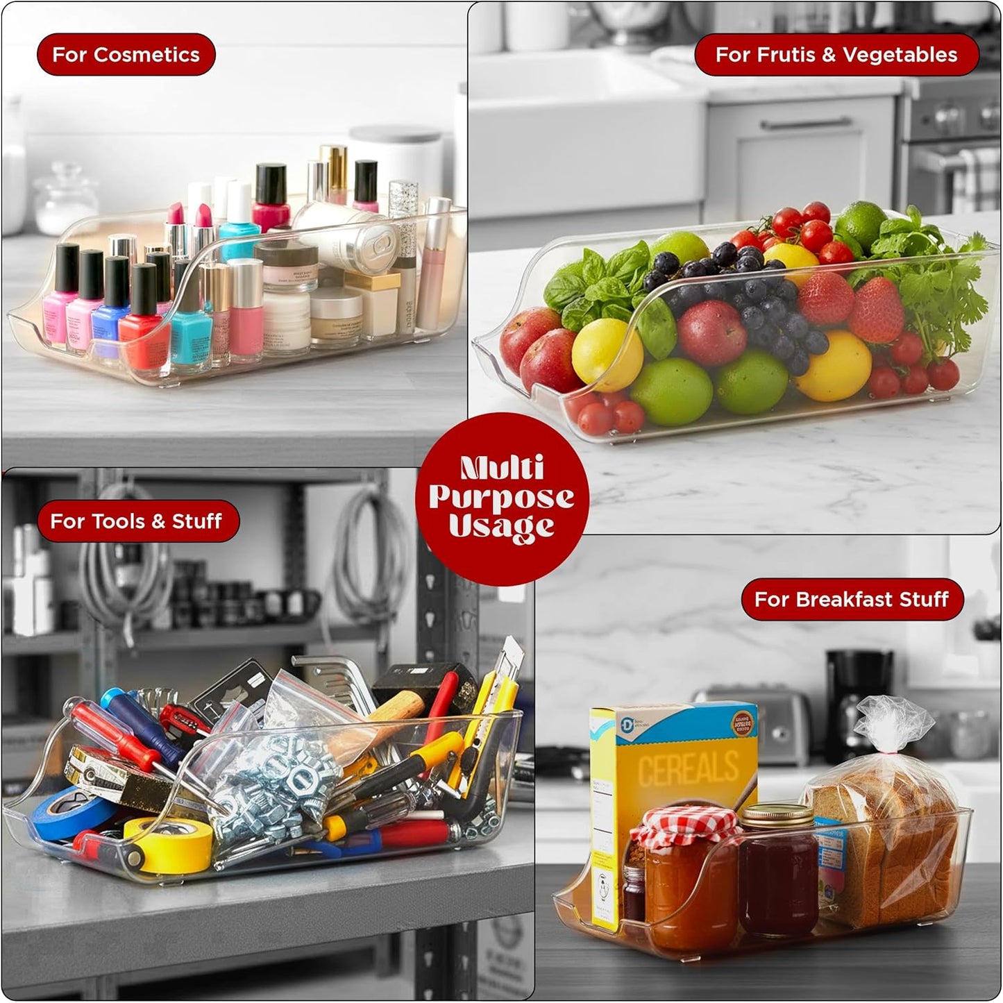 Utopia Kitchen Soda Can Organizer - Durable Clear Can Dispenser for Fridge & Pantry | Set of 2