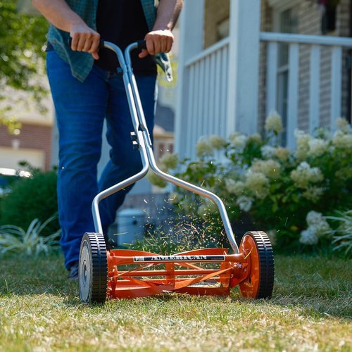 American Lawn Mower Company 14-Inch Push Reel Lawn Mower - 4 Blades, Red Finish