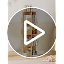 White Rotating Bookshelf Tower, 4-Tier Spinning Corner Bookcase for Small Spaces