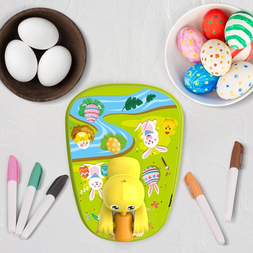 Engfa Easter Egg Decorating Kit, Easter Egg Dye Kit Egg Decorating Spinner with 12 Dying Markers 30 Plastic Easter Eggs and Slings, Easter Basket Stuffers Easter Gifts for Kids