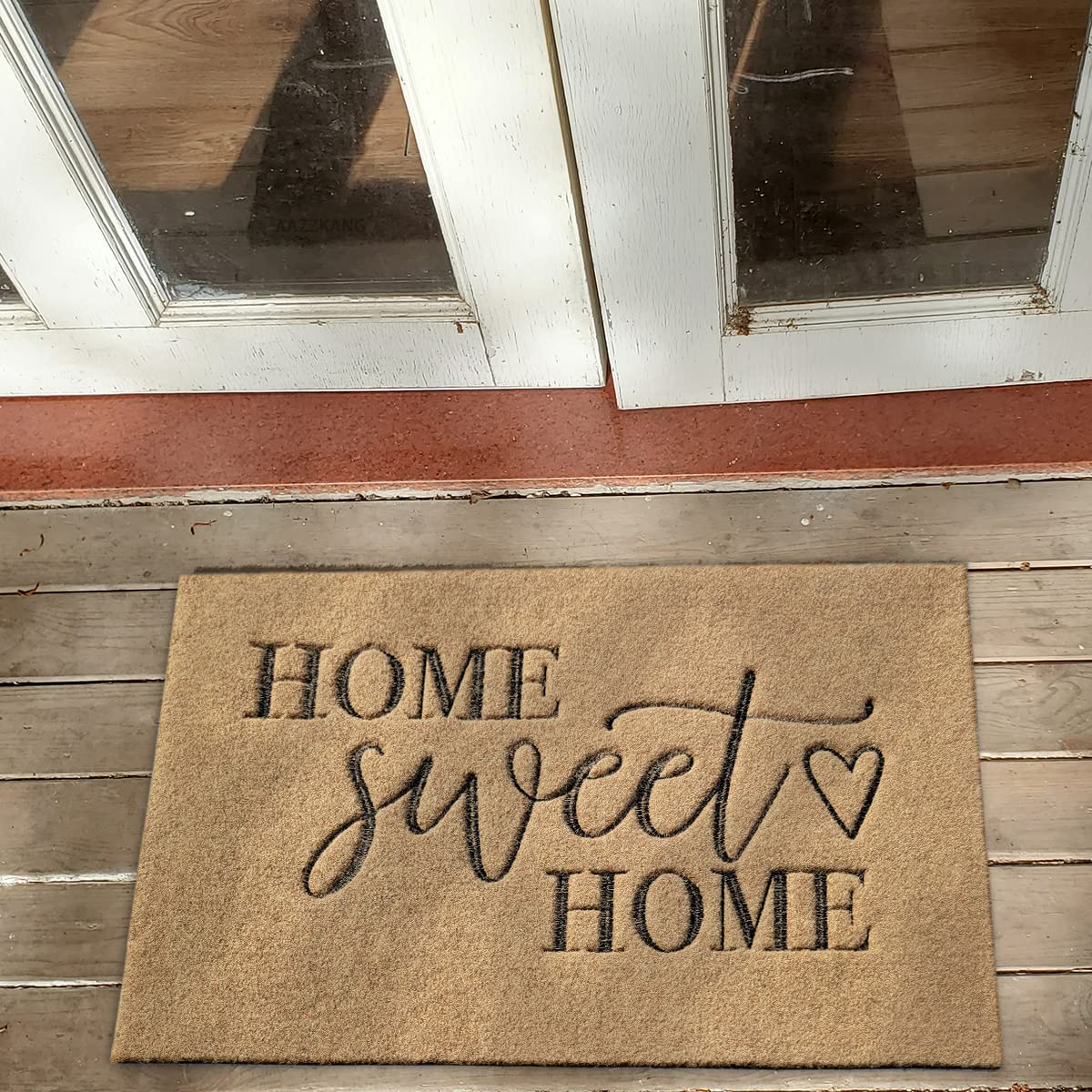 AAZZKANG Brown Welcome Mats for Front Door Large Home Sweet Home Doormat 36"x24" Outdoor Indoor Non Slip Mat with Rubber Backing Easy to Clean Entry Door Mat