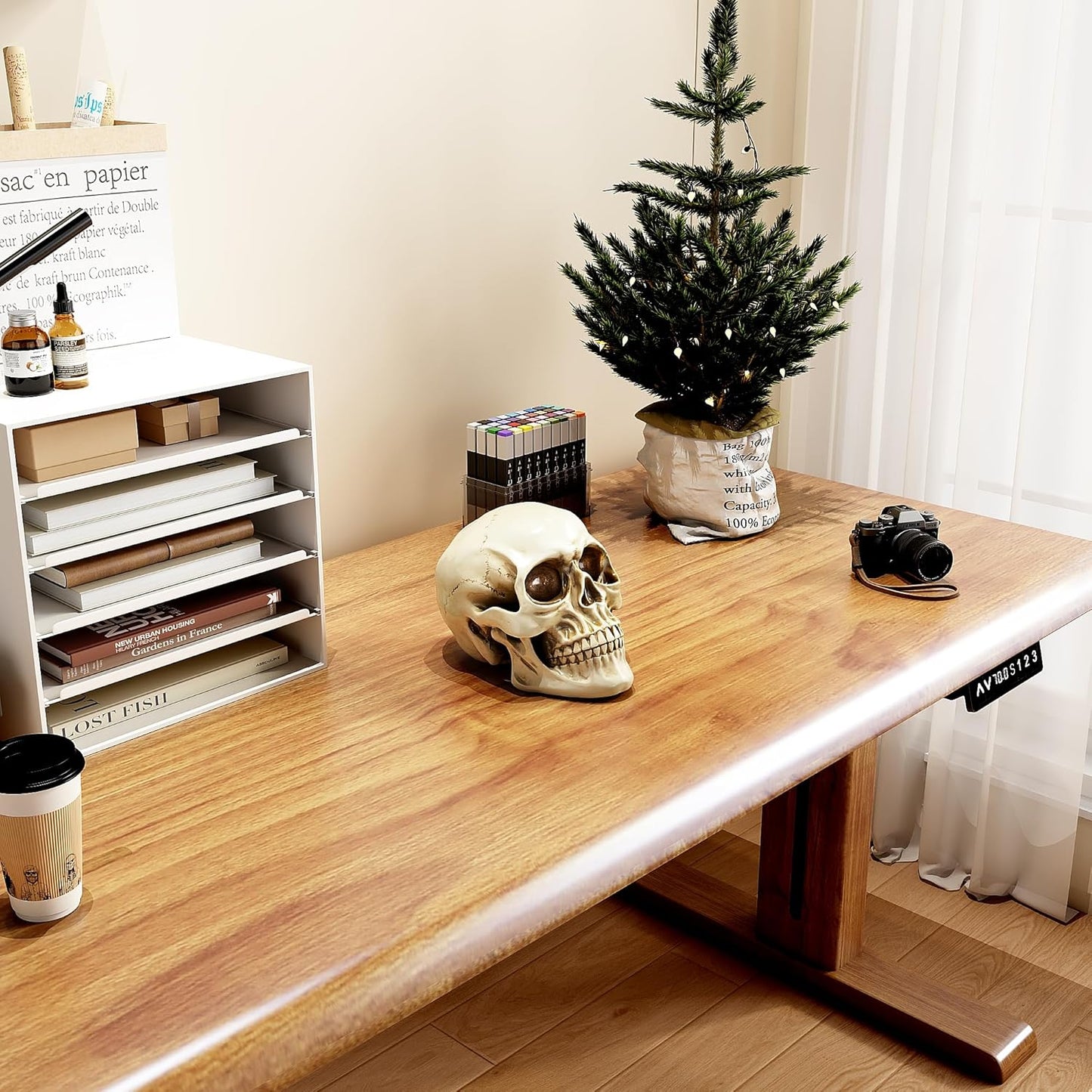 Resin Skull Decor - Human Head Model for Halloween Home Decoration & Bookshelf