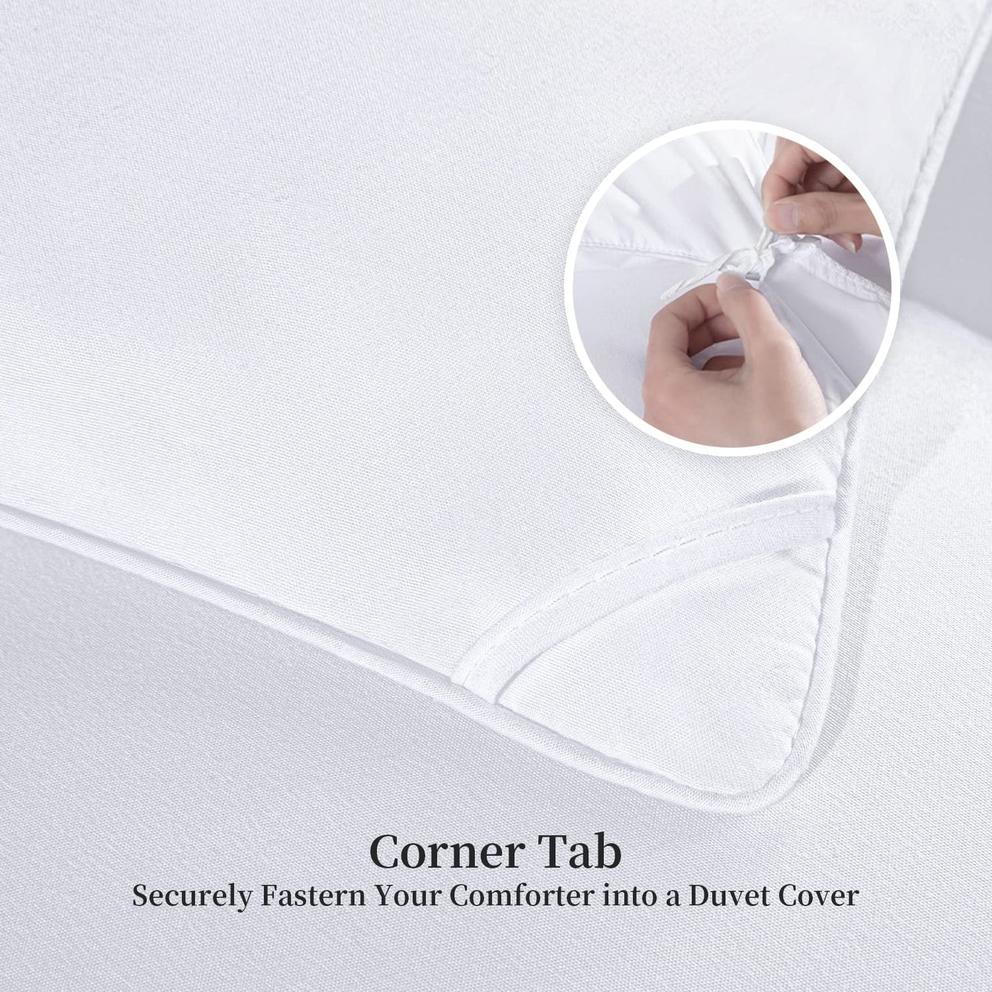 Kingsley trend California King Comforter Duvet Insert - All Season Quilted Ultra Soft Breathable Down Alternative Cal King Size Comforter, Box Stitch White Comforter with Corner Tabs, Cal-King 102x96