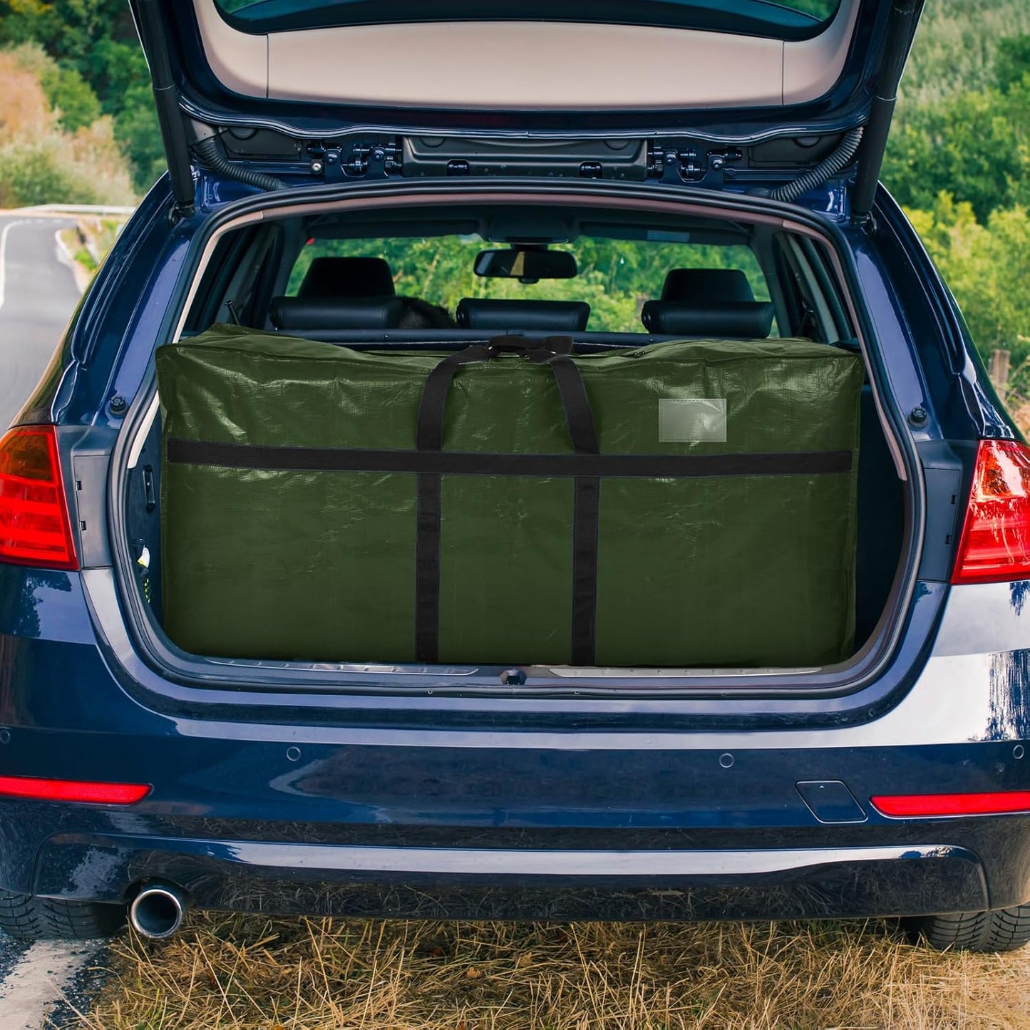 Windyun 4 Pack Extra Large 98 Gallon Heavy Duty Moving Bags - Jumbo Tote with Strong Zipper Handles | Army Green