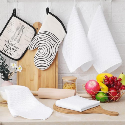 Homaxy 100% Cotton Dish Cloths - Ultra Soft, Absorbent & Quick Drying | 12 x 12 Inches, 24-Pack, White