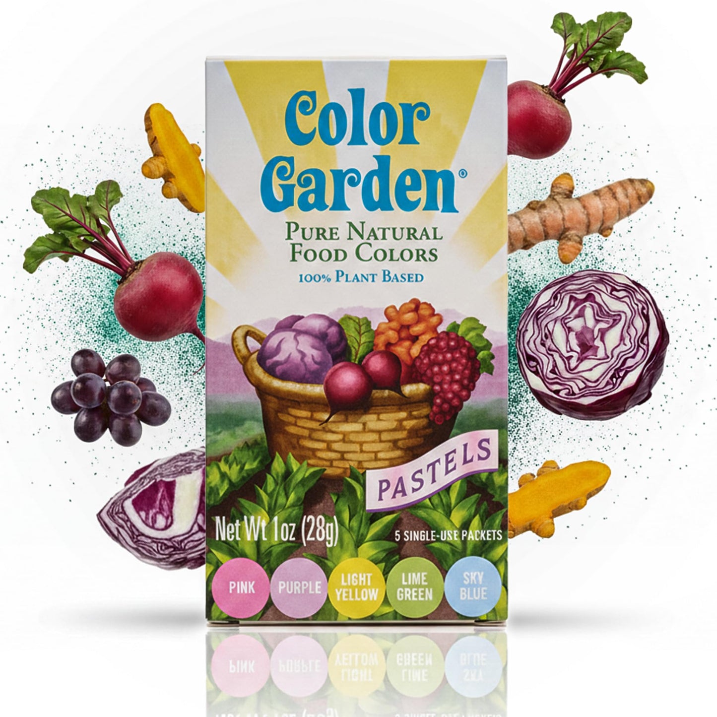 Color Garden Pure Natural Food Coloring, Pastels – 5 ct 1 oz | Plant-Based, Vegan, Non-Toxic Liquid Food Dye, Healthy Food Coloring