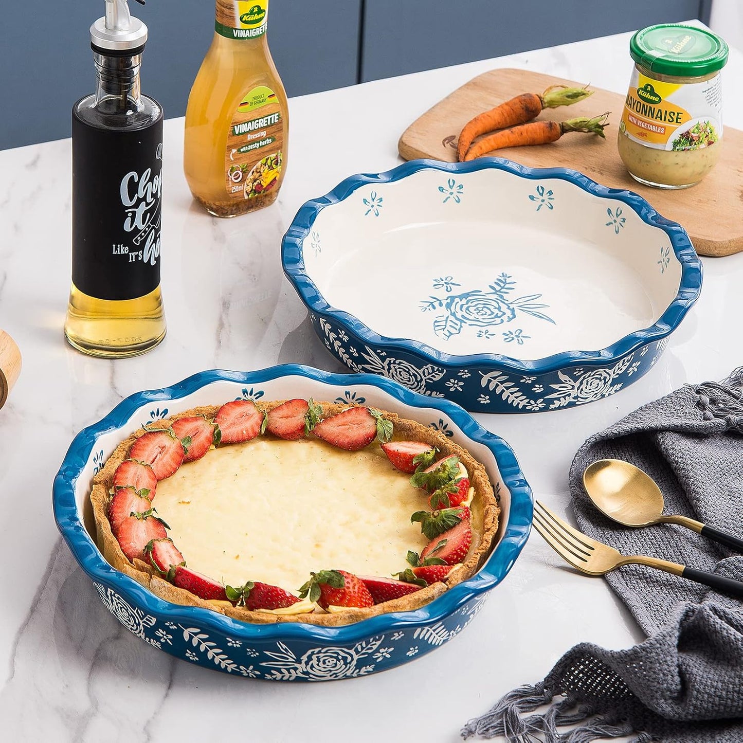 Wisenvoy Ceramic Pie Pan - Non-Stick Deep Dish Baking Dish for Perfect Pies | 9-Inch Size