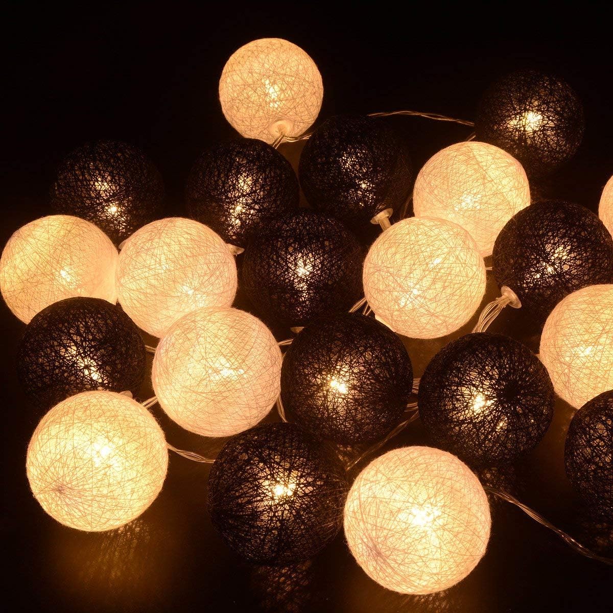 30-Count Battery Operated LED Fairy Lights - 10ft Yellow, Orange & White String Lights for Garden Decor