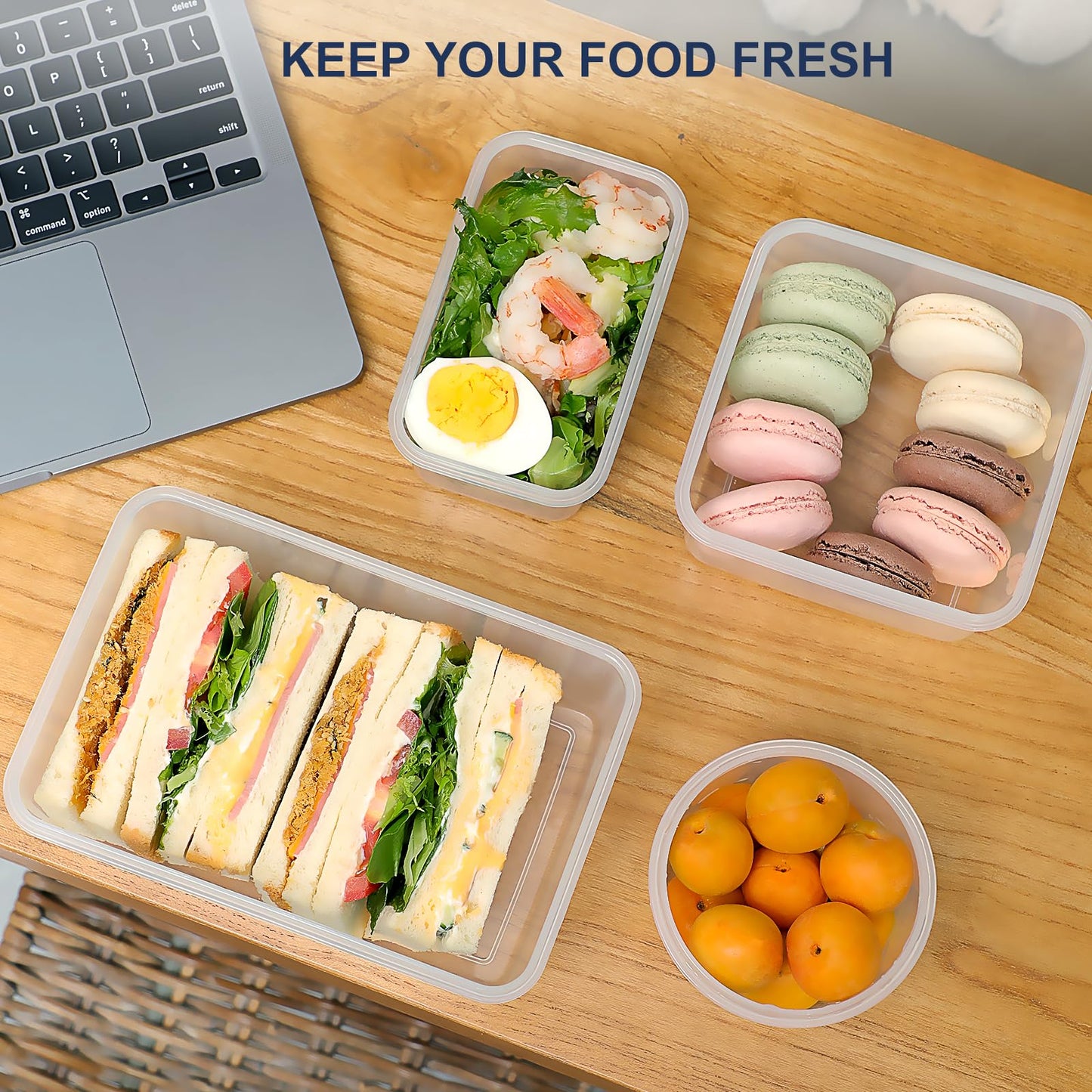 50 PCS Food Storage Containers Set, Plastic Food Containers for Pantry Kitchen Storage and Organization, Microwave and Dishwasher Safe, Leakproof & BPA-Free with Labels Pen(25 Containers & 25 Lids)