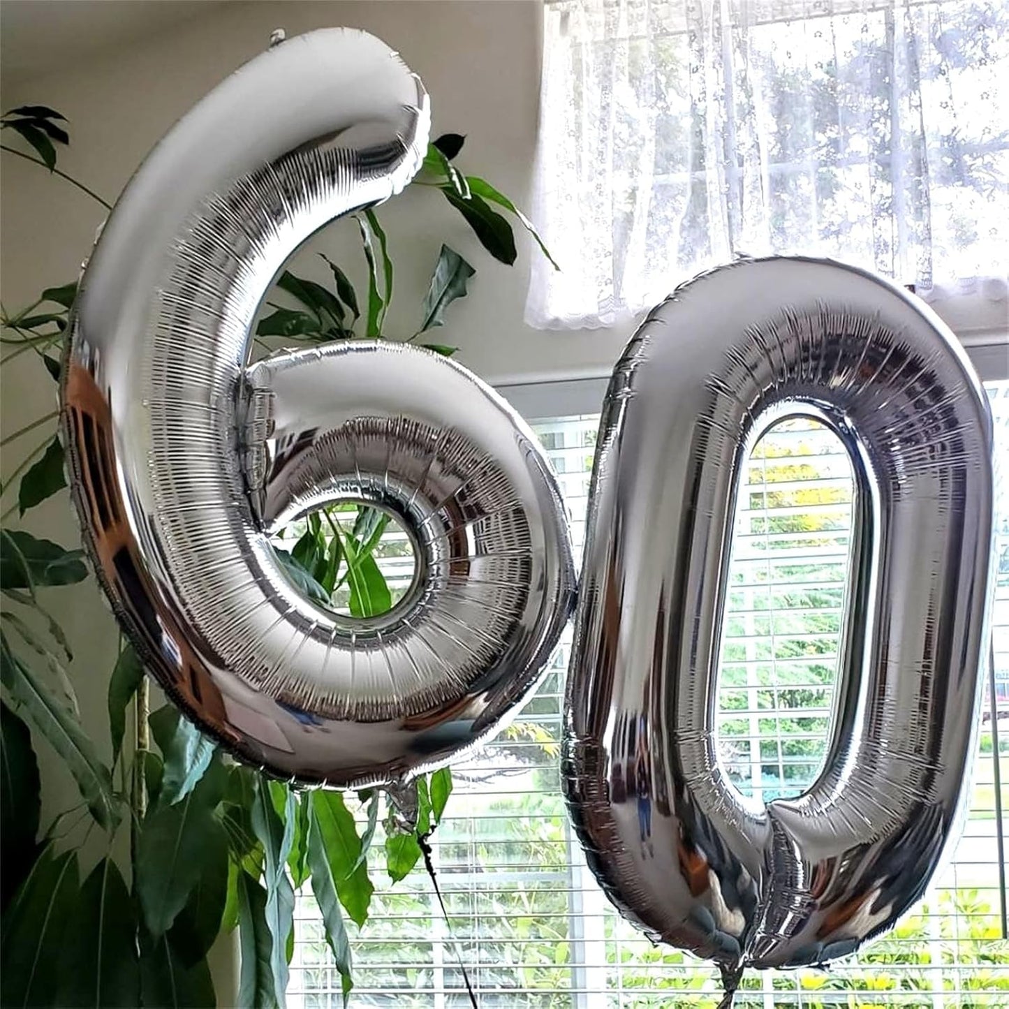 Silver Foil Balloon Number 8 - 40'' Giant Self-Inflating Helium Balloon for 8th Birthday & Anniversary Celebrations