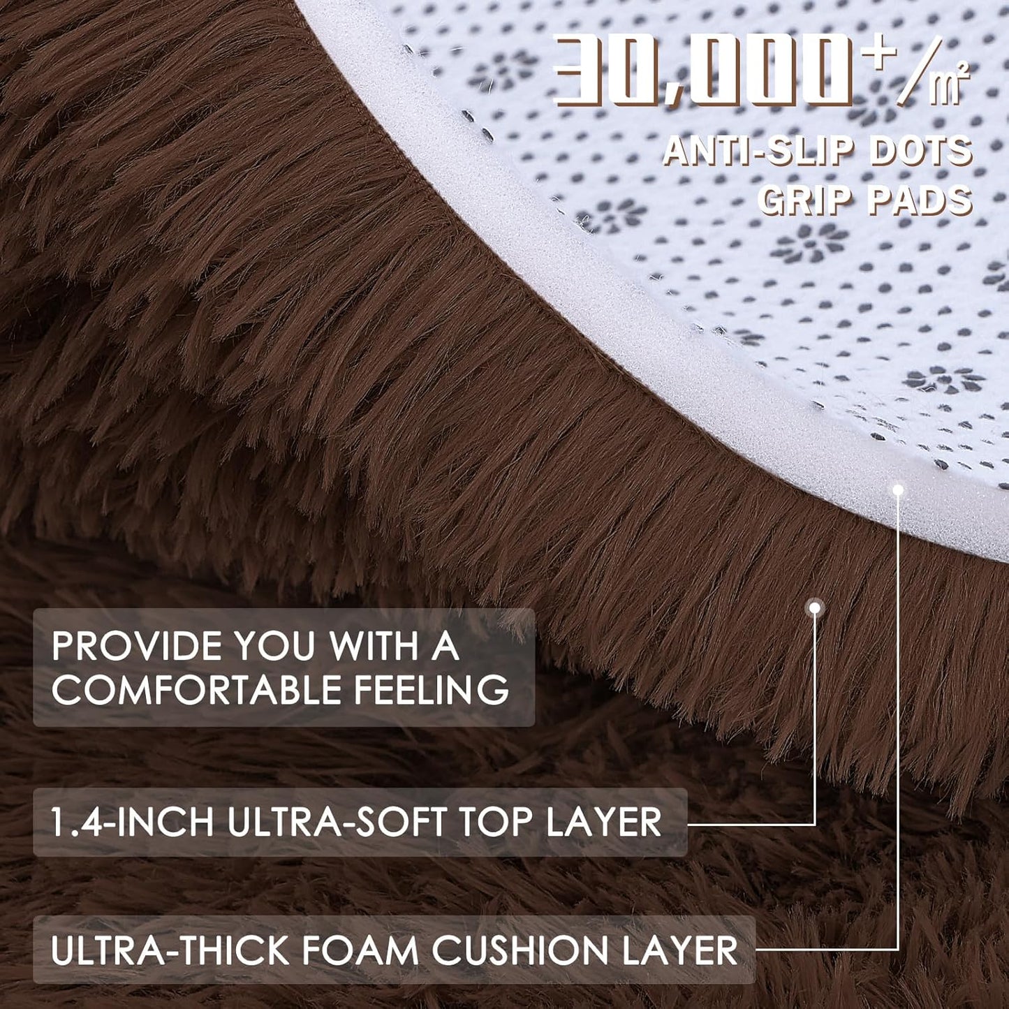 OLANLY Area Rugs 5x6 - Soft, Fluffy Shaggy Indoor Carpet for Living Room, Bedroom, Nursery Decor