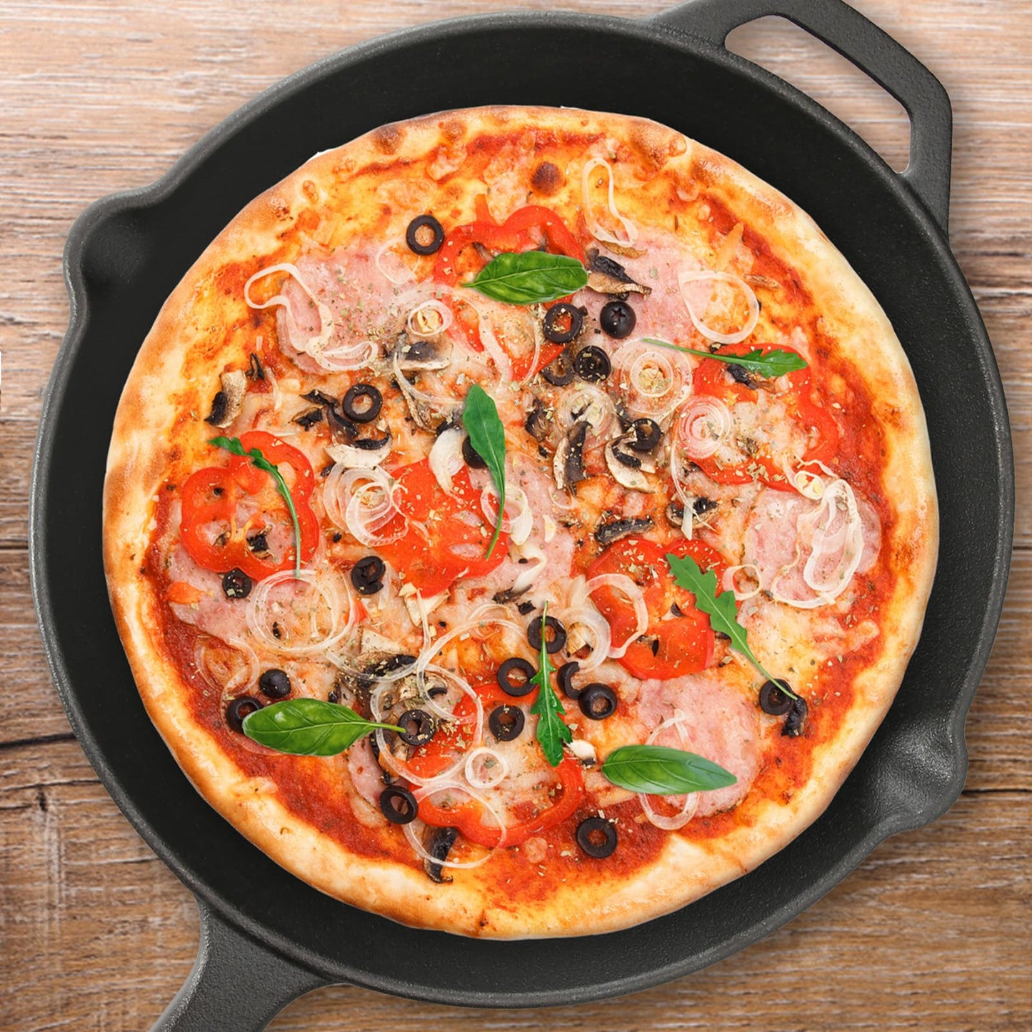 GreatChef Cast Iron Skillet, 10.25 Inch Pre-Seasoned Frying Pan with Silicone Hot Handle Holder - Versatile for Oven, All Stovetop, Grill, Campfire - Searing, Sautéing, Broiling, Frying