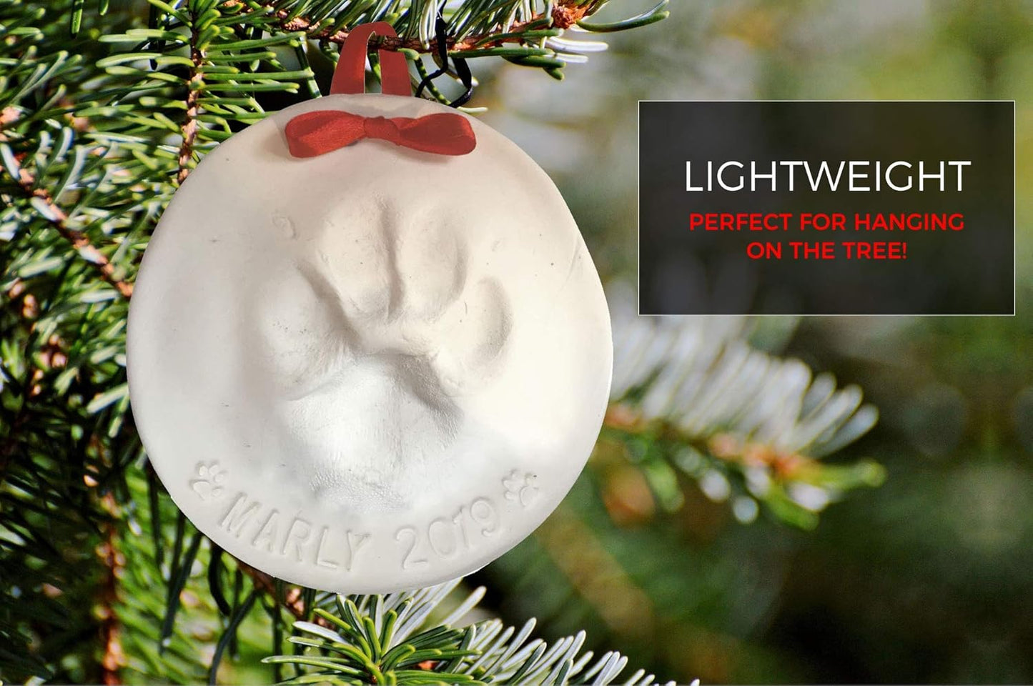 Paw Print Keepsake Kit for Dogs & Cats - 2 Ornaments + Personalization Tool & Stands