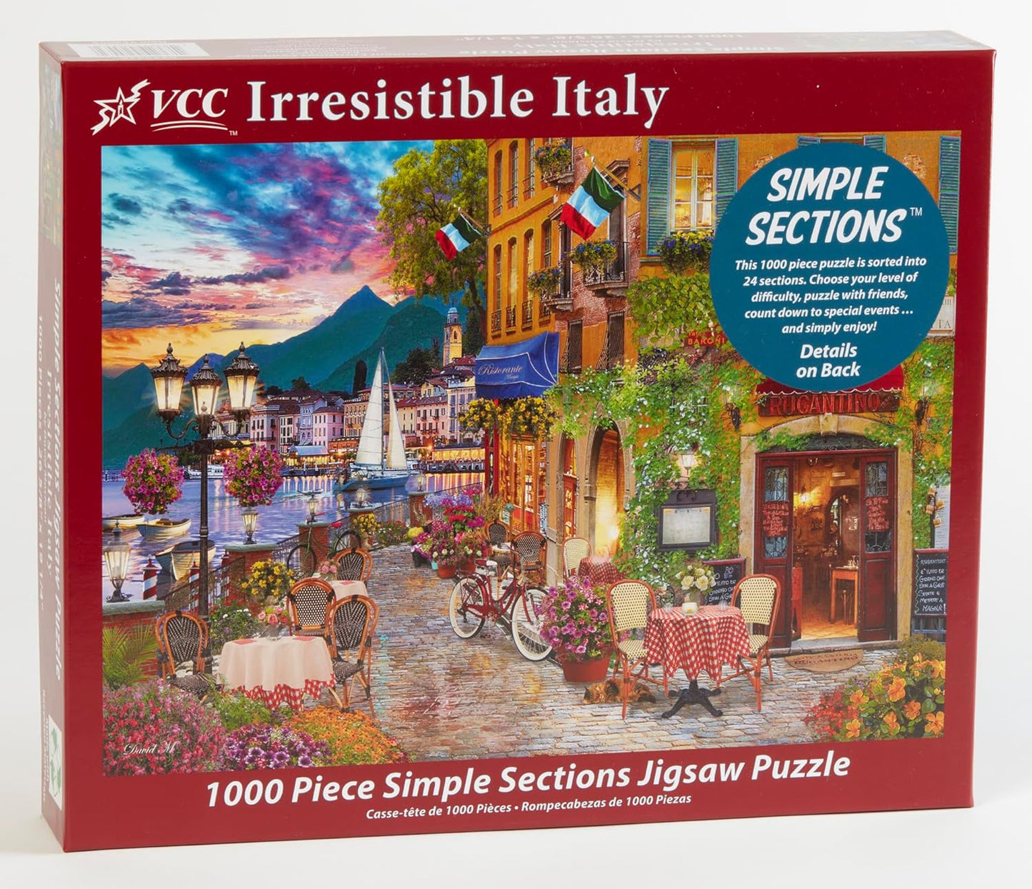 Vermont Christmas Company Irresistible Italy Jigsaw Puzzle - 1000 Pieces - 24 Sections for Custom Difficulty