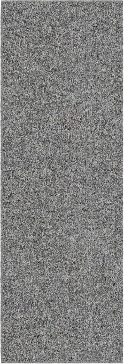 Ottomanson 20" x 59" Ultra-Thin Hallway Runner Rug - Durable Non-Slip Carpet for High-Traffic Areas - Fits Under Doors for Seamless Entry - Ideal for Kitchen, Entryway, Bedroom & Living Room, Gray