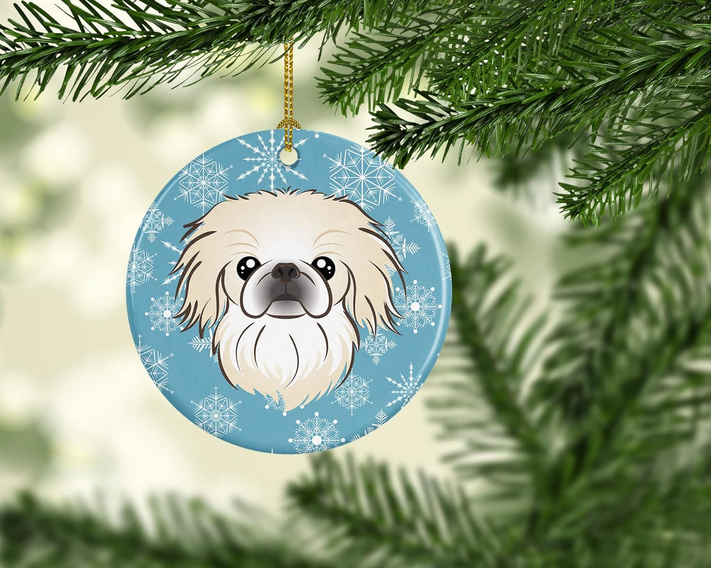 Jack Russell Terrier Snowflake Ceramic Ornament - 3" Christmas Tree Decoration