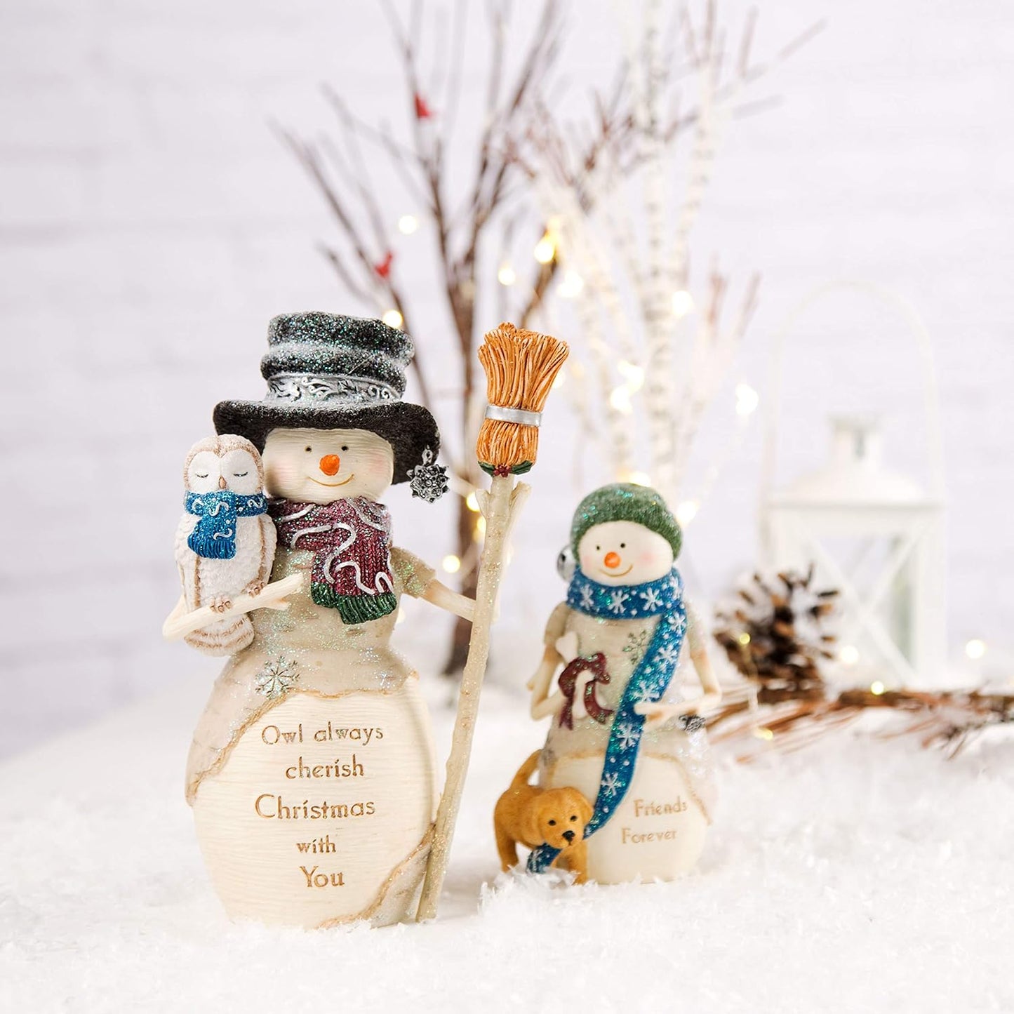 Friends Forever Snowman Figurine with Puppy - 4.5" Birchhearts Collectible