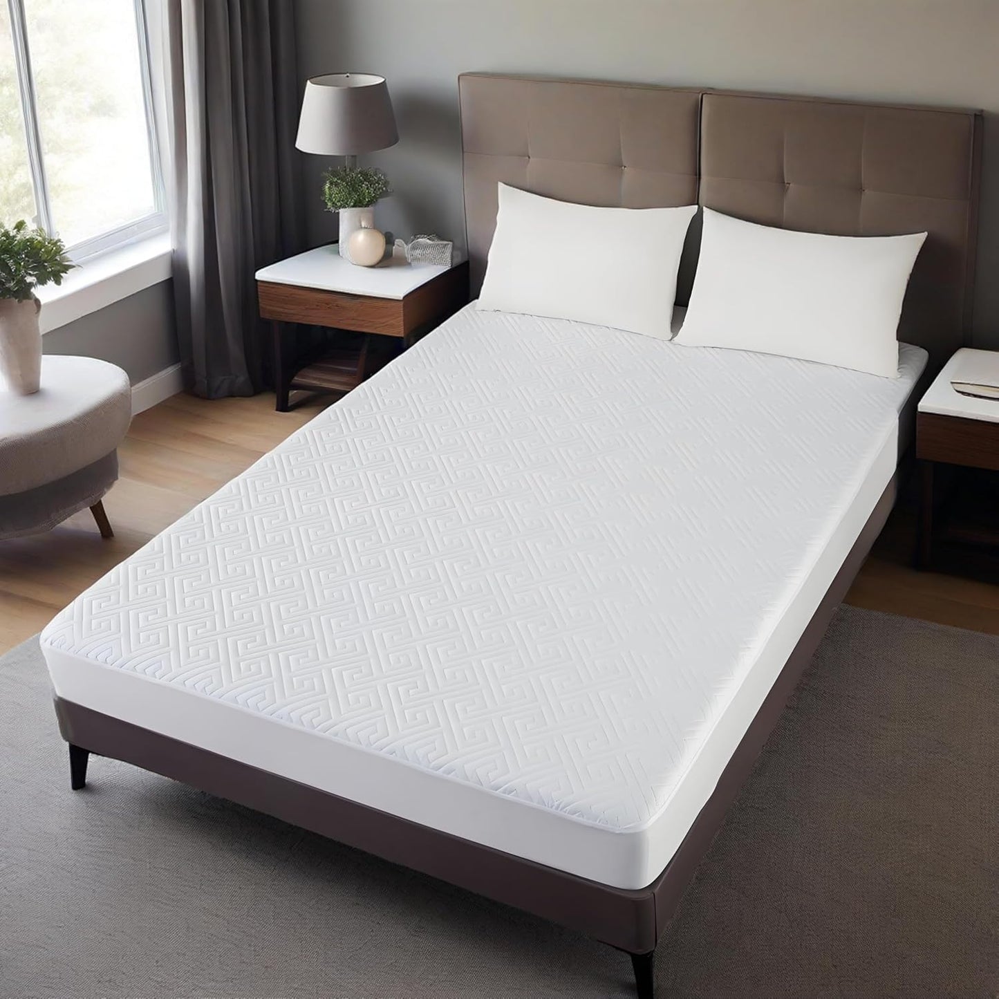 Skiennix Waterproof Mattress Protector - Ultra-Soft Quilted Twin Size Cover | 6"-18" Deep Pocket, Noiseless & Breathable