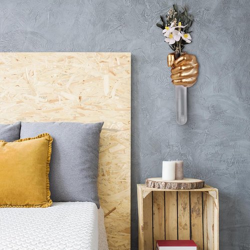 Gold Wall Sculptures - Unique Hand Vases Home Decor | Modern Eclectic Wall Art & Hanging Decor