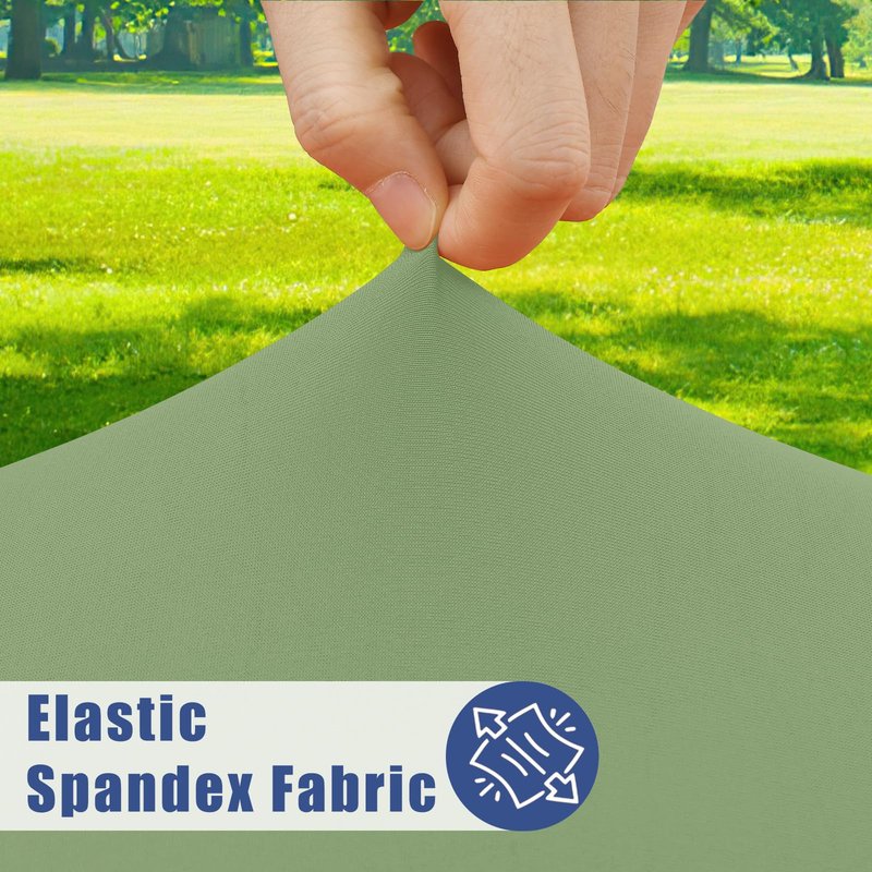 Moosfor Round Spandex Tablecloth, Elastic Fitted Waterproof Tablecloths for 25"-30" Tables, Stretch Washable Picnic Table Cover for Camping, Dining, Indoor and Outdoor, Sage Green