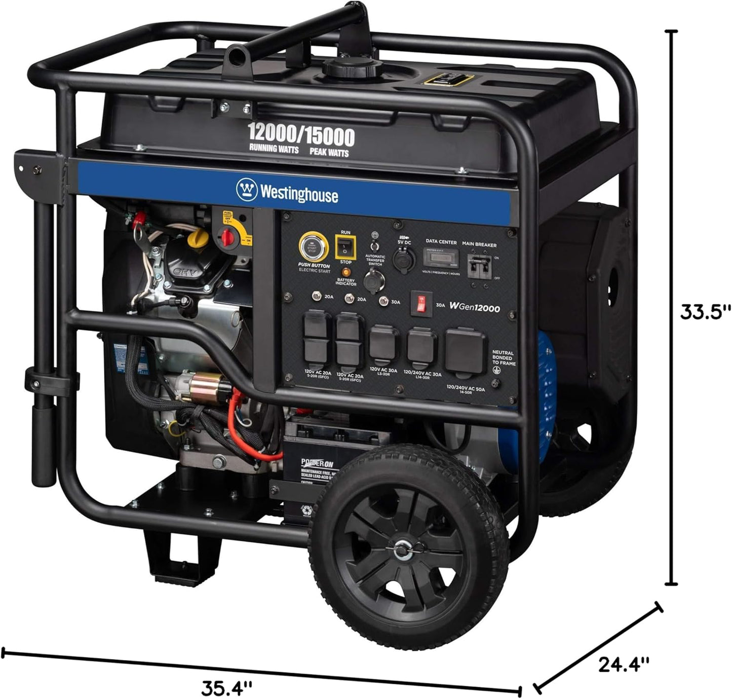 Westinghouse 18000 Peak Watt Portable Generator - Remote Start, Transfer Switch Ready, Gas Powered