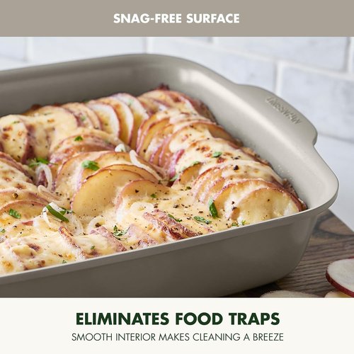 GreenPan Premiere Baking Pan - Healthy Ceramic Nonstick 13" x 9" | PFAS-Free, Durable & Oven Safe to 600°F, Taupe