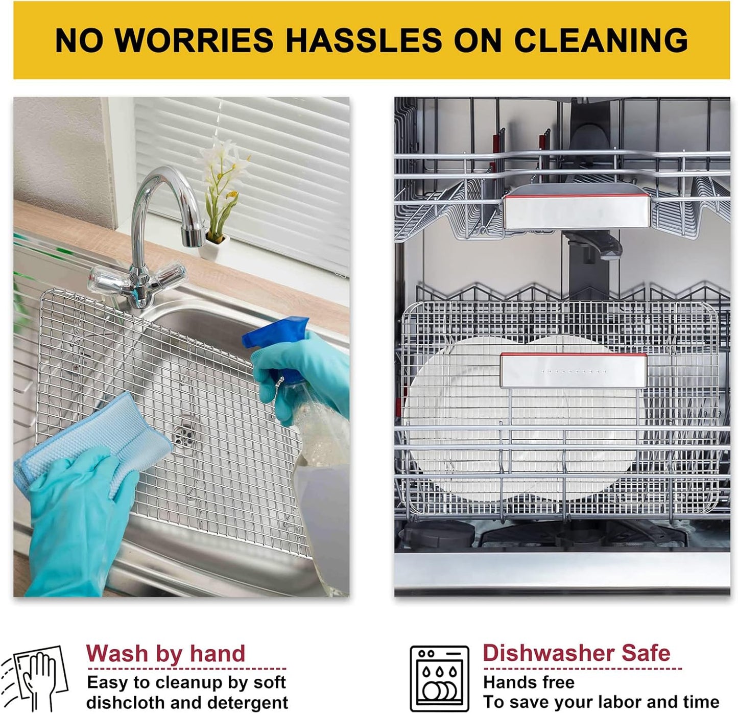 P&P CHEF Stainless Steel Cooling Baking Rack Set of 2 - Heavy Duty, Oven & Dishwasher Safe, 8.75 Inch