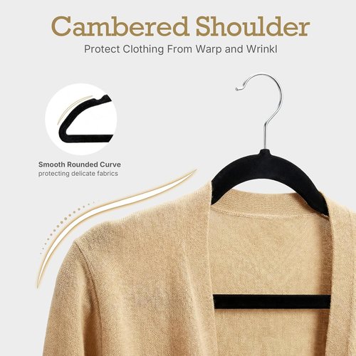 HOUSE DAY Black Velvet Hangers - 240 Pack Premium Non-Slip Felt Clothes Hangers | Heavy Duty, Space Saving