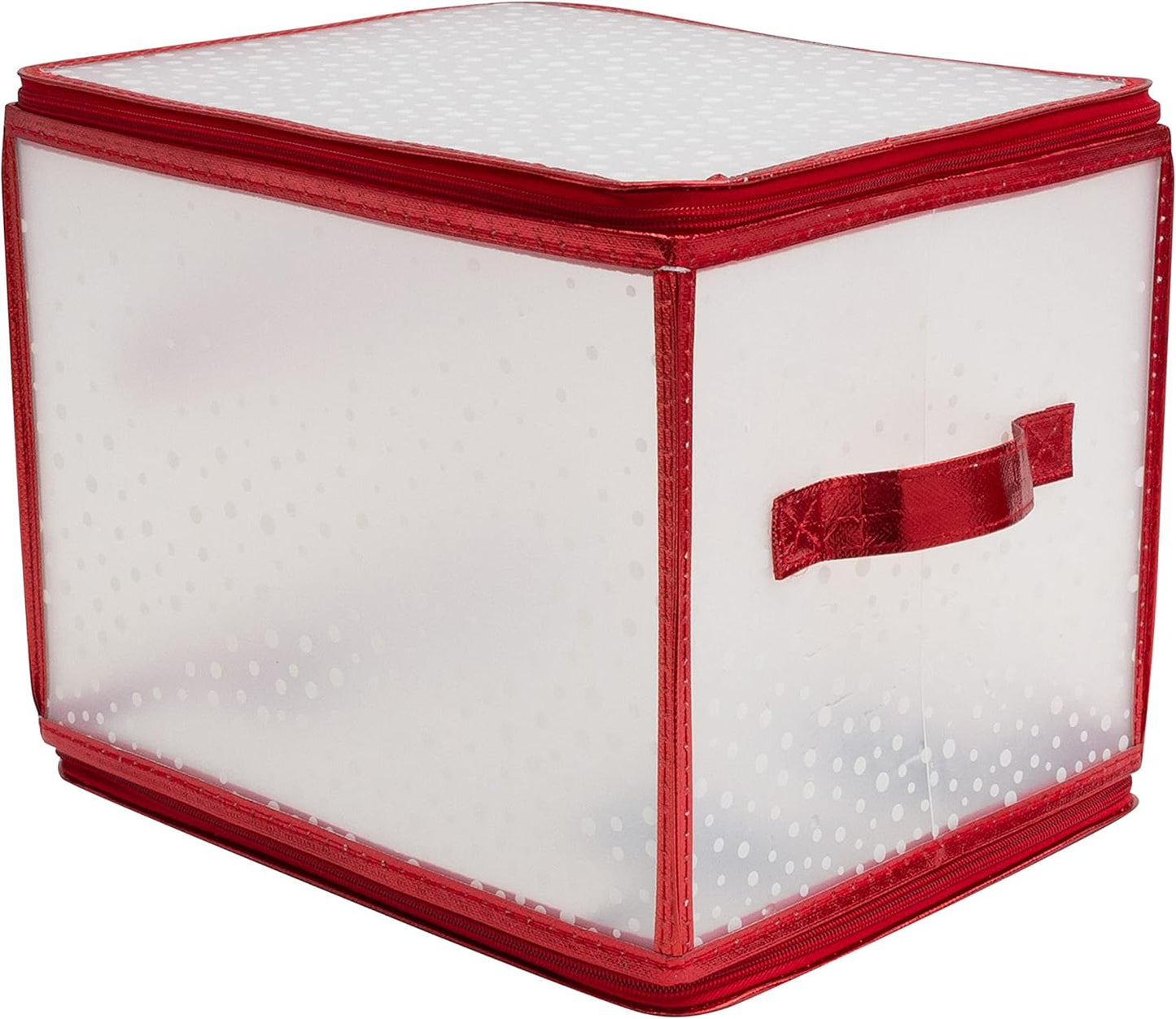 Ornament Storage Organizer for 112 Ornaments | Zipper Closure | Space-Saving Red Design