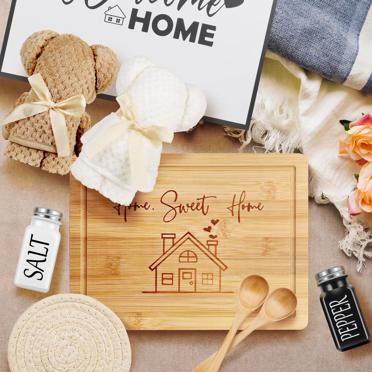 House Warming Gifts New Home, Best Housewarming Gift Ideas for Couples, Clients, Women, Unique New Home Gift Baskets for Home Buyers, New Apartment (16 Piece Set)