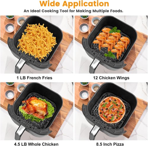 GWY Air Fryer Replacement Parts - 7.5'' Square Food Grade Crisper Plate for Instant Pot Vortex Plus 6-in-1