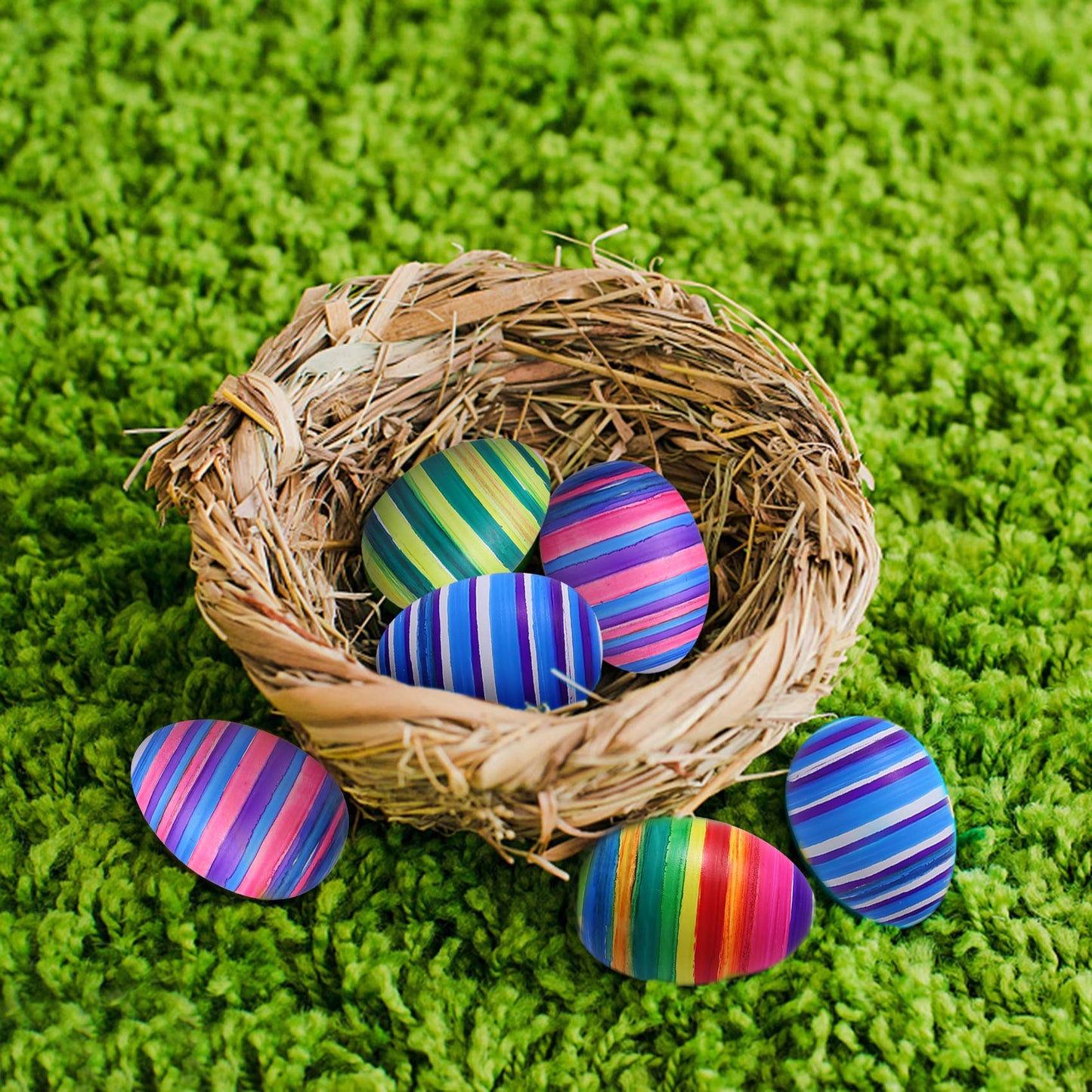 Double Couple 20 PCS White Plastic Eggs for Hunts, Basket Fillers, Gift, Compatible with Egg Decoration Spinner Machine