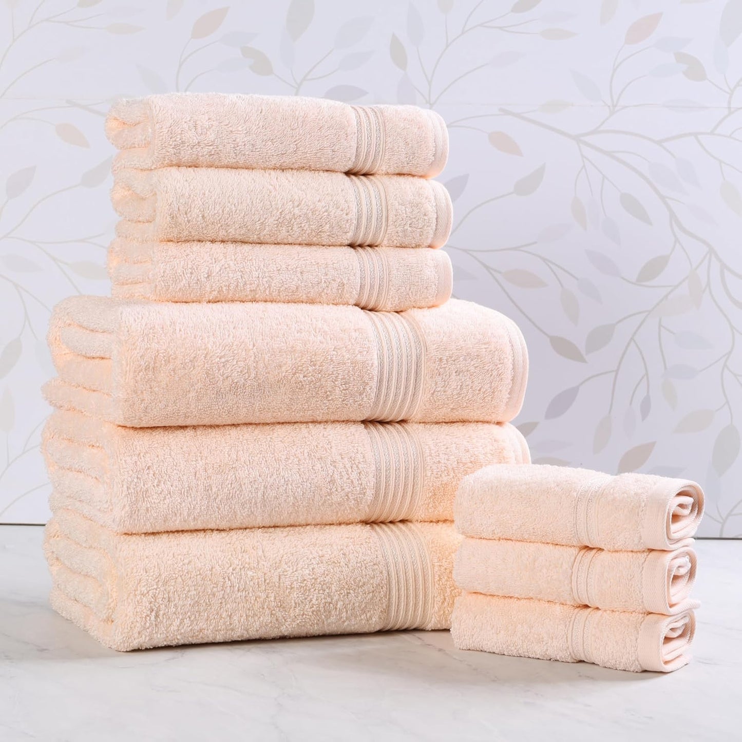 Superior Egyptian Cotton 6-Piece Towel Set, Bathroom Essentials, Towels For Bathroom, Apartment, Airbnb, Guest Bath, Face, Hand, Bath Towels, Washcloths, Absorbent, Fast Drying, Royal Purple
