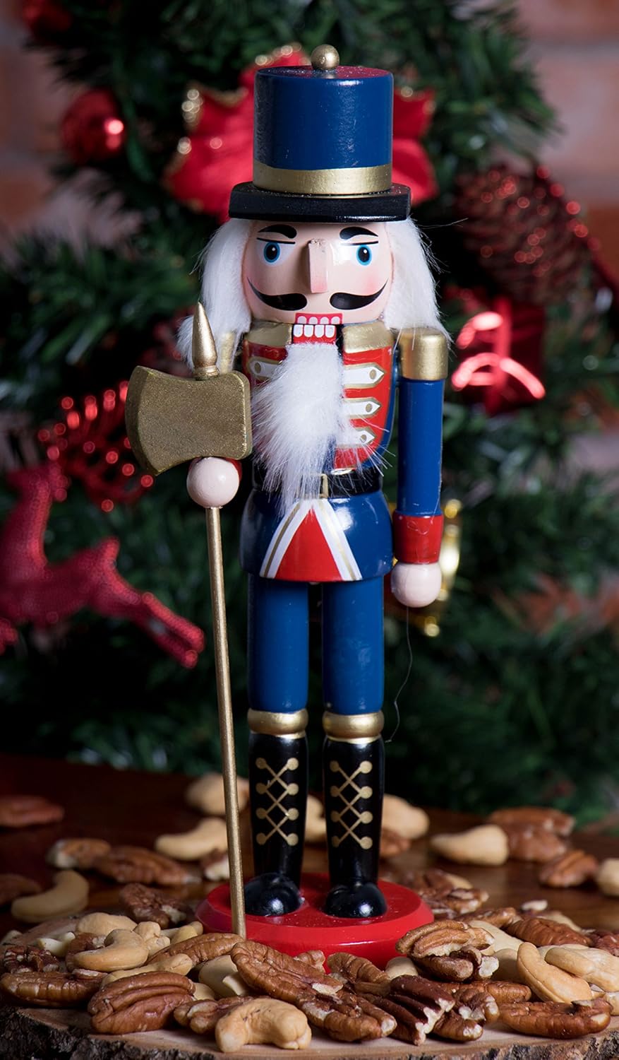 Red Prince 12-Inch Wooden Nutcracker - Festive Christmas Décor for Shelves & Tables