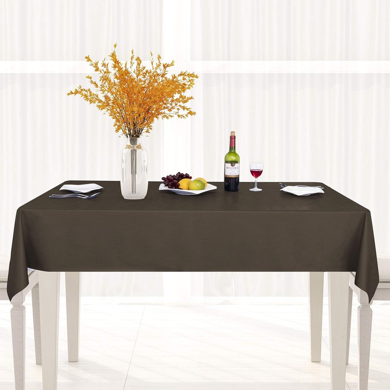 sancua 100% Waterproof Round PVC Tablecloth - 70 Inch - Oil Proof Spill Proof Vinyl Table Cloth, Wipe Clean Table Cover for Dining Tables, Buffet Parties and Camping, Coffee