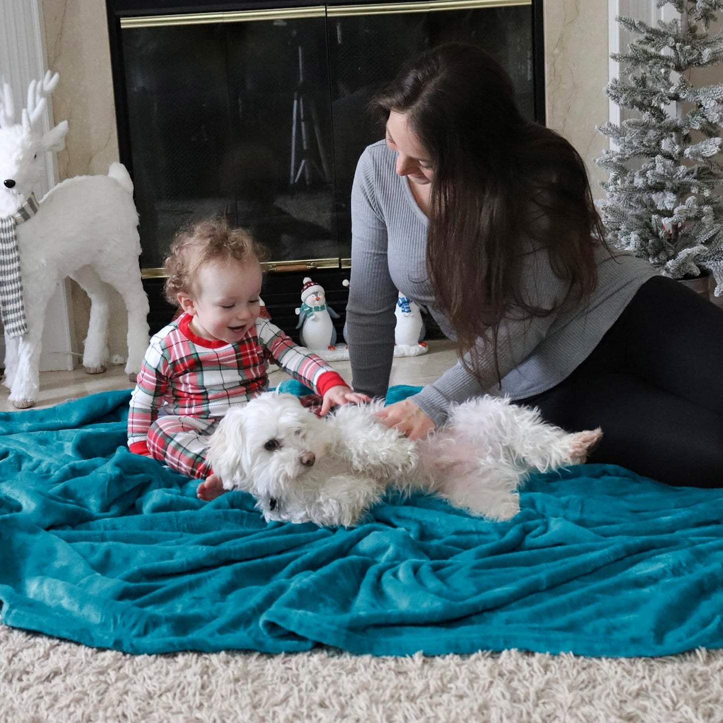 Bedsure GentleSoft Fleece Blanket - King Size Teal | Soft, Lightweight, Plush Microfiber 108x90 Inches