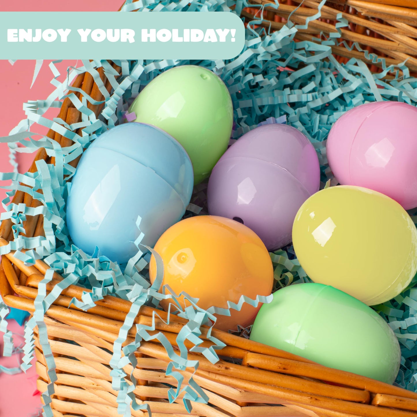 JOYIN 300PCS Pastel Easter Eggs, 2.3" Empty Plastic Eggs, Colorful Plastic Eggshell Bulks for Easter Hunt, Filling Treats, Party Favor, Easter Basket Stuffers, Classroom Prize Supplies