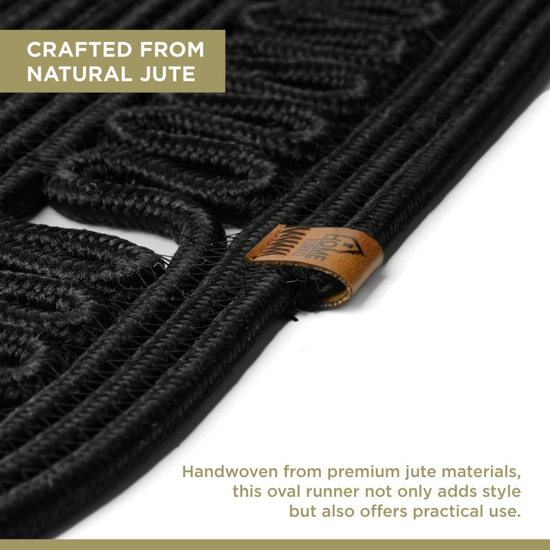 Oval Jute Table Runner | Woven Braided Dining Runner | Natural Textured Rattan Table Runner for Dining Table Coffee Table or Patio 11.8 x 27.5 (Standart)