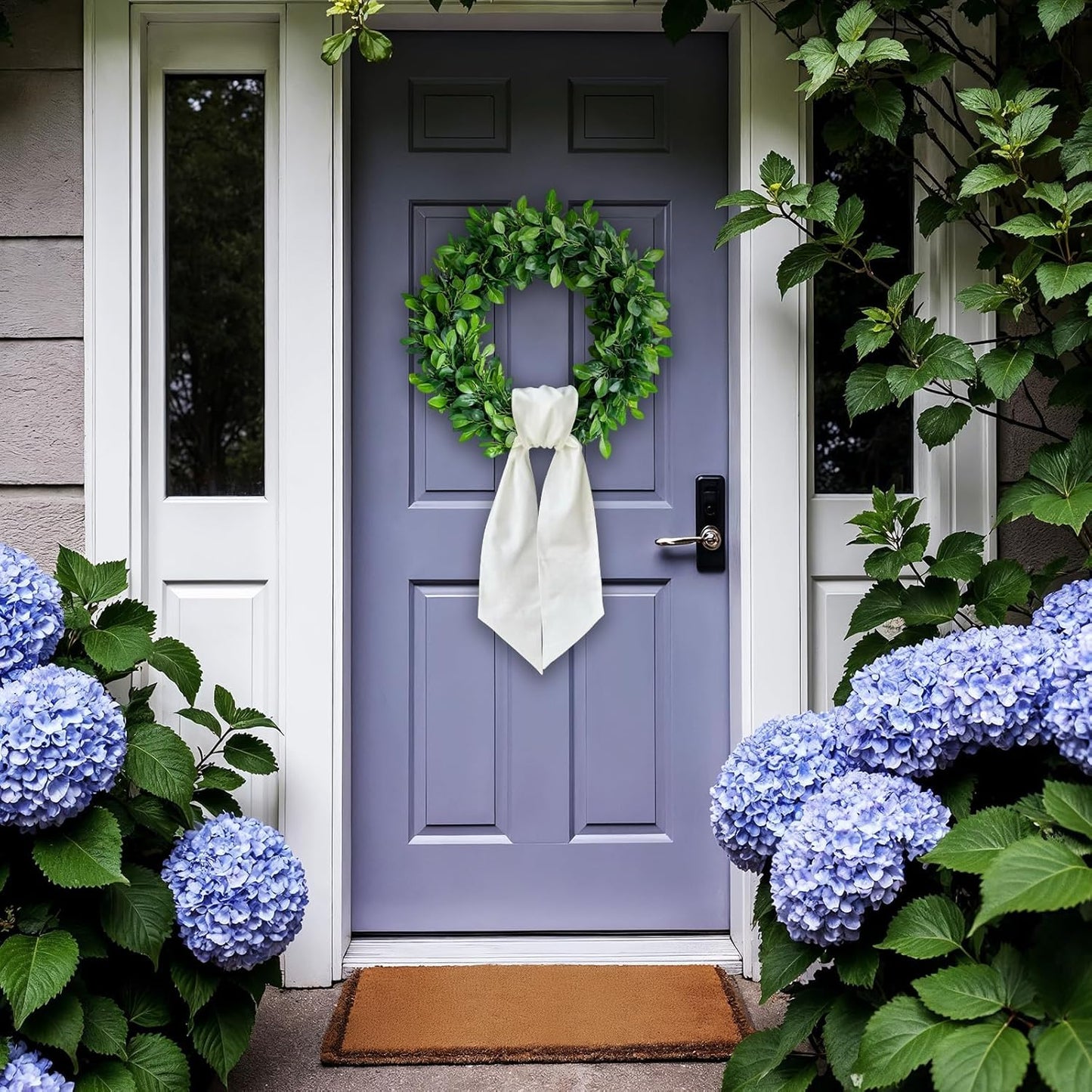 Skiennix Christmas Wreath Sash - White Burlap Decor for Front Door | Perfect for Baby Showers & Holidays