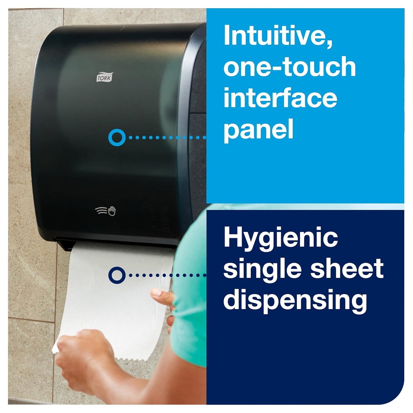 Tork 772828 Mechanical Paper Towel Dispenser, 15.95" Width x 12.32" Length x 9.32" Depth, Black (Case of 1 Dispenser)