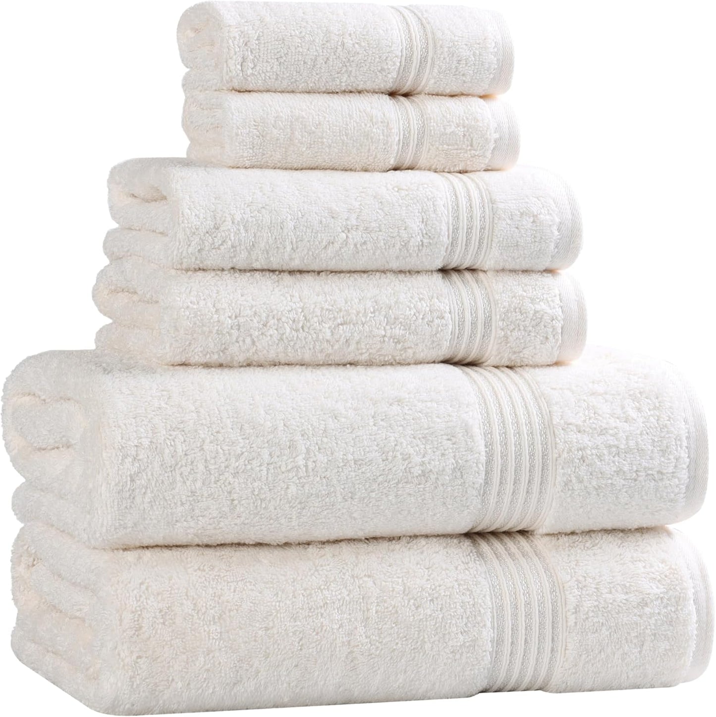 Superior Egyptian Cotton 6-Piece Towel Set, Bathroom Essentials, Towels For Bathroom, Apartment, Airbnb, Guest Bath, Face, Hand, Bath Towels, Washcloths, Absorbent, Fast Drying, Royal Purple
