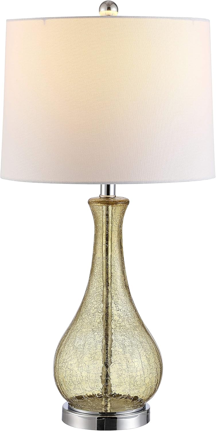 Safavieh Lighting Collection Finnley Light Blush Crackle 28-inch Bedroom Living Room Home Office Desk Nightstand Table Lamp (LED Bulb Included)