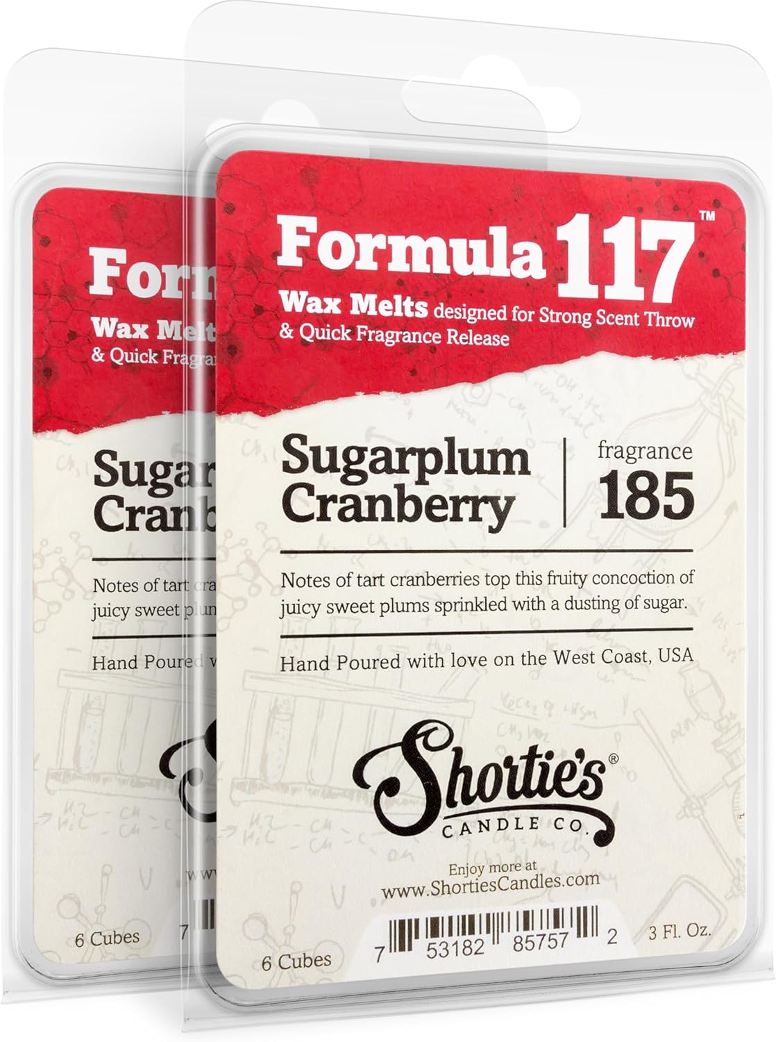 Highly Scented Sugarplum Cranberry Wax Melts Multi Pack - 6 Oz Natural Oil Air Fresheners for Christmas