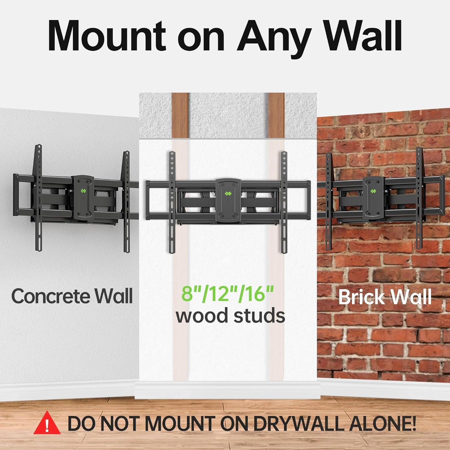 USX MOUNT Full Motion TV Wall Mount - Fits 42-84 Inch TVs, 120lbs Capacity, VESA 600x400mm, Dual Articulating Arms
