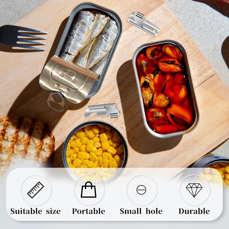 Tucnoeu 12pcs Can Opener,P-57 and P-51 Can Openers with Key Rings,Stainless Steel Camping Opener,Portable Army Survival for Traveling