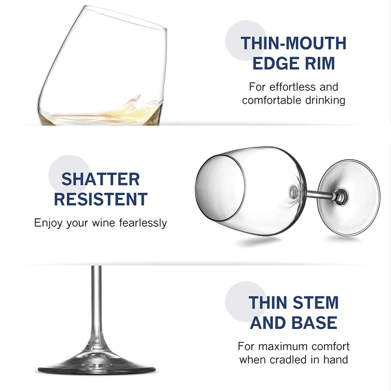 Paksh Novelty Italian White Wine Glasses - - Wine Glass Set for Parties, Weddings, Gifting - Clear Wine Glass, for Red and White Wine - Christmas Gift for Women & Men