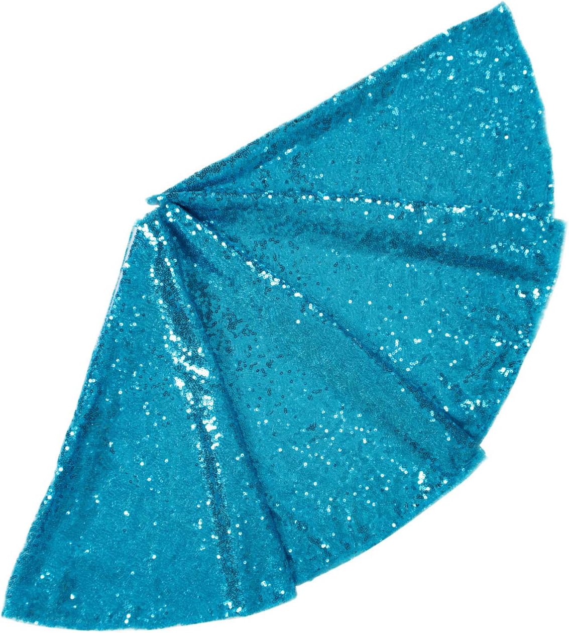 48-Inch Silver Sequin Christmas Tree Skirt - Reusable Holiday Decor for Festive Parties