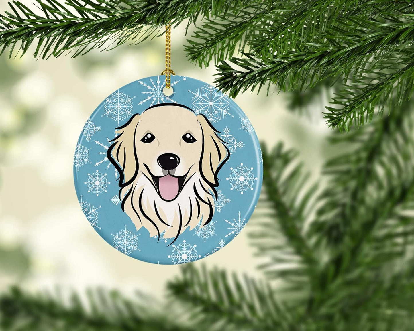 Jack Russell Terrier Snowflake Ceramic Ornament - 3" Christmas Tree Decoration