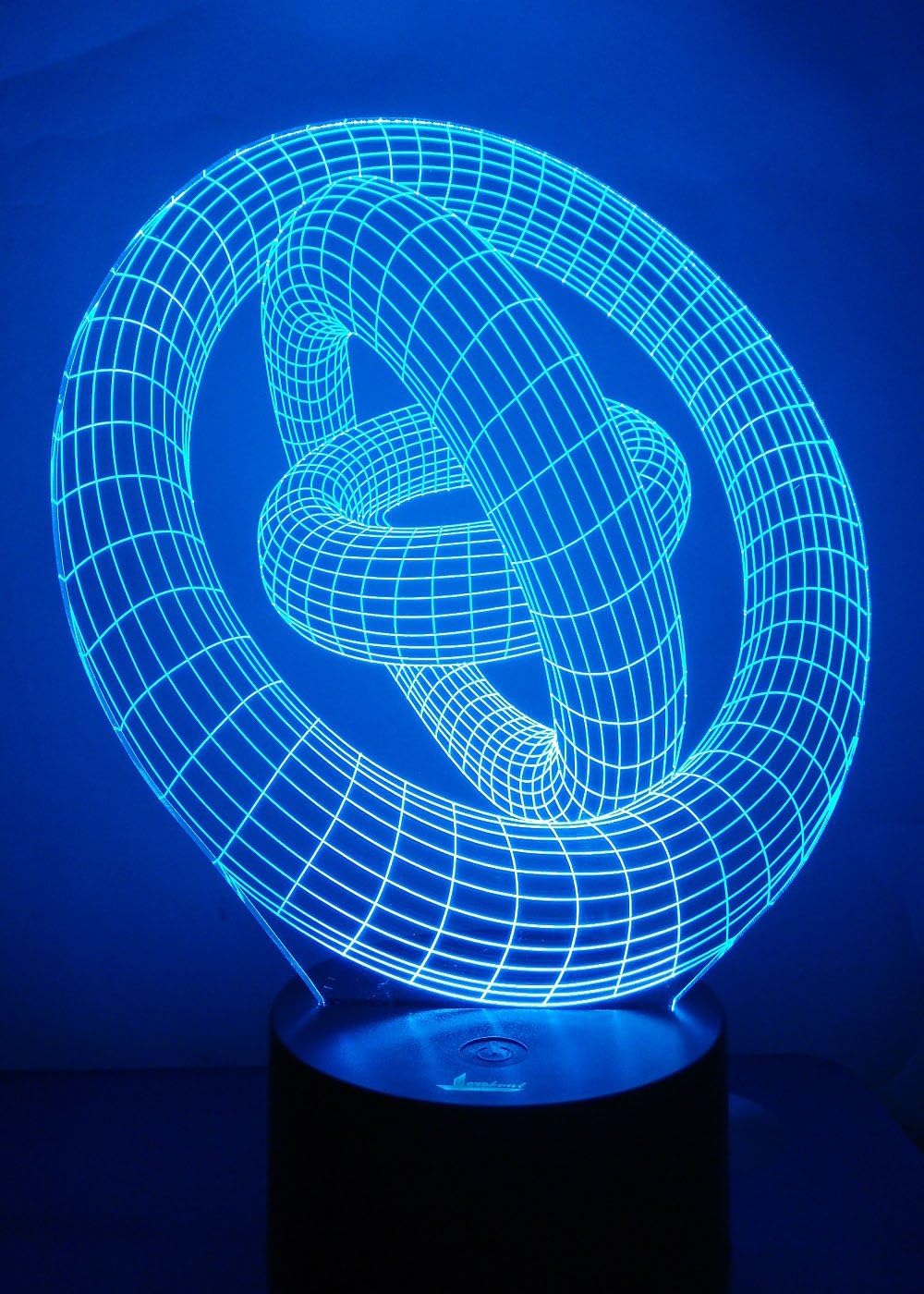 3D Illusion Night Light - Loveboat LED Lamp with 7 Color Changing Acrylic Base & USB Charger - Perfect Home Decor & Gift