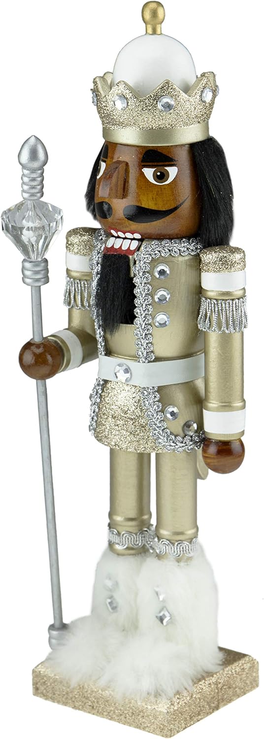 Red Prince 12-Inch Wooden Nutcracker - Festive Christmas Décor for Shelves & Tables